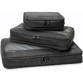 Briggs &amp; Riley Compression Packing Cube Set for Women &amp; Men - Bag Organizer for Checked Suitcase &amp; Luggage, Pack Accessories for Vacation - 3-Piece, Black