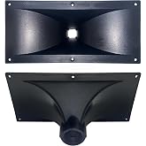 honselia 2Pcs Screw-On Horn Tweeter Tube, 320mm x 150mm ABS Phase Horn Speaker Stage Horn Treble Speaker, Throat Diameter 1.02"