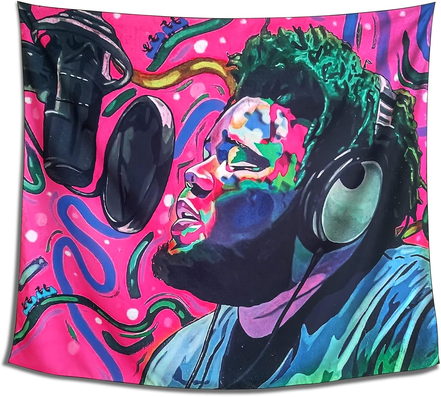 Tapestries - HXYYQQ Rod Rapper Wave Singer Tapestry Home Decor Wall Art for Dorm Bedroom 59×51 Inch