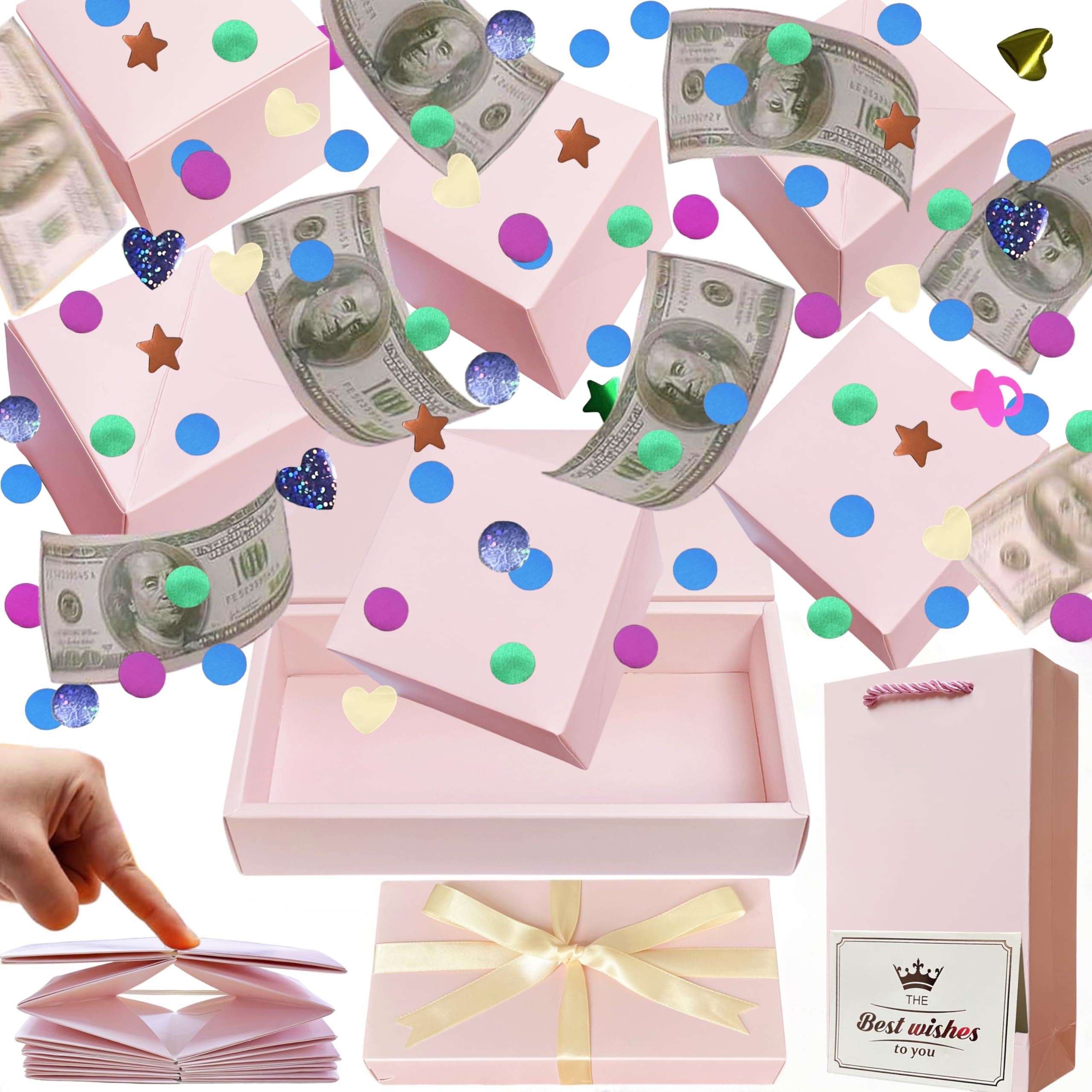 JINSTABAG Surprise Box Gift Box for Money, DIY