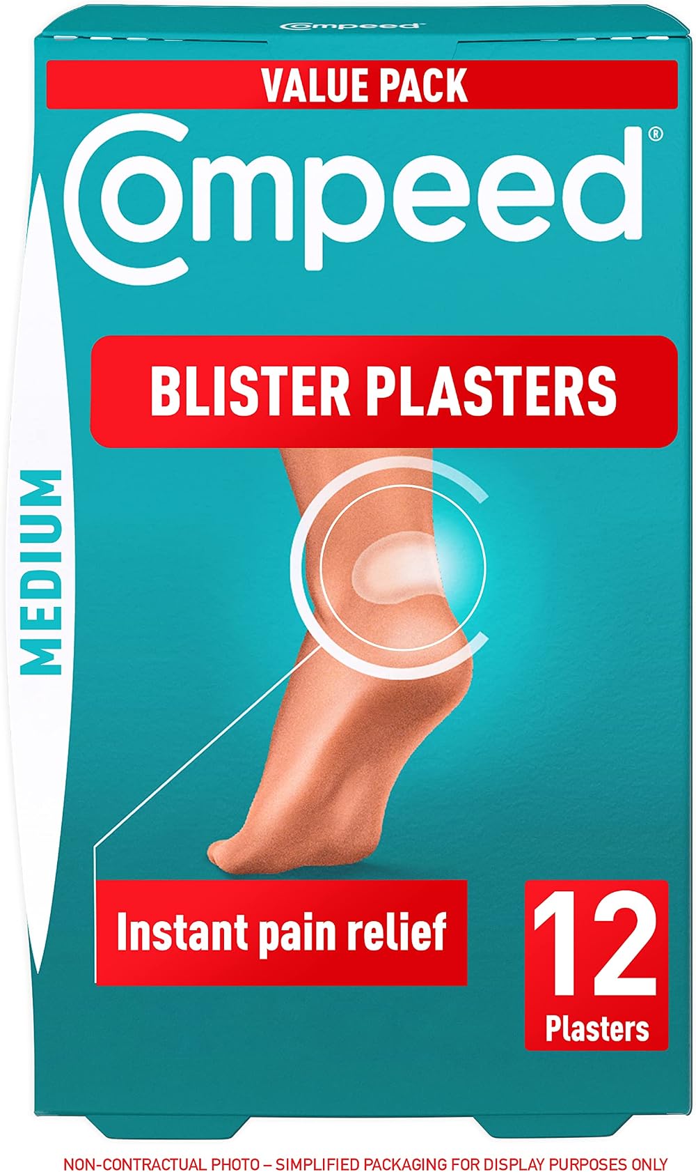 Compeed Blister Plasters Medium 12 Pack Hydrocolloid Foot Treatment