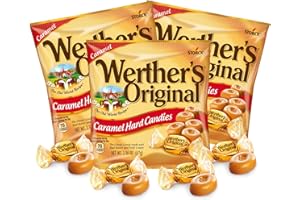 Sweetzo - Werther's Original Caramel Hard Candy, Individually Wrapped Shareable Bite Sized Candies, Office Jar Fillers, 2.36 Ounces (Pack of 3)