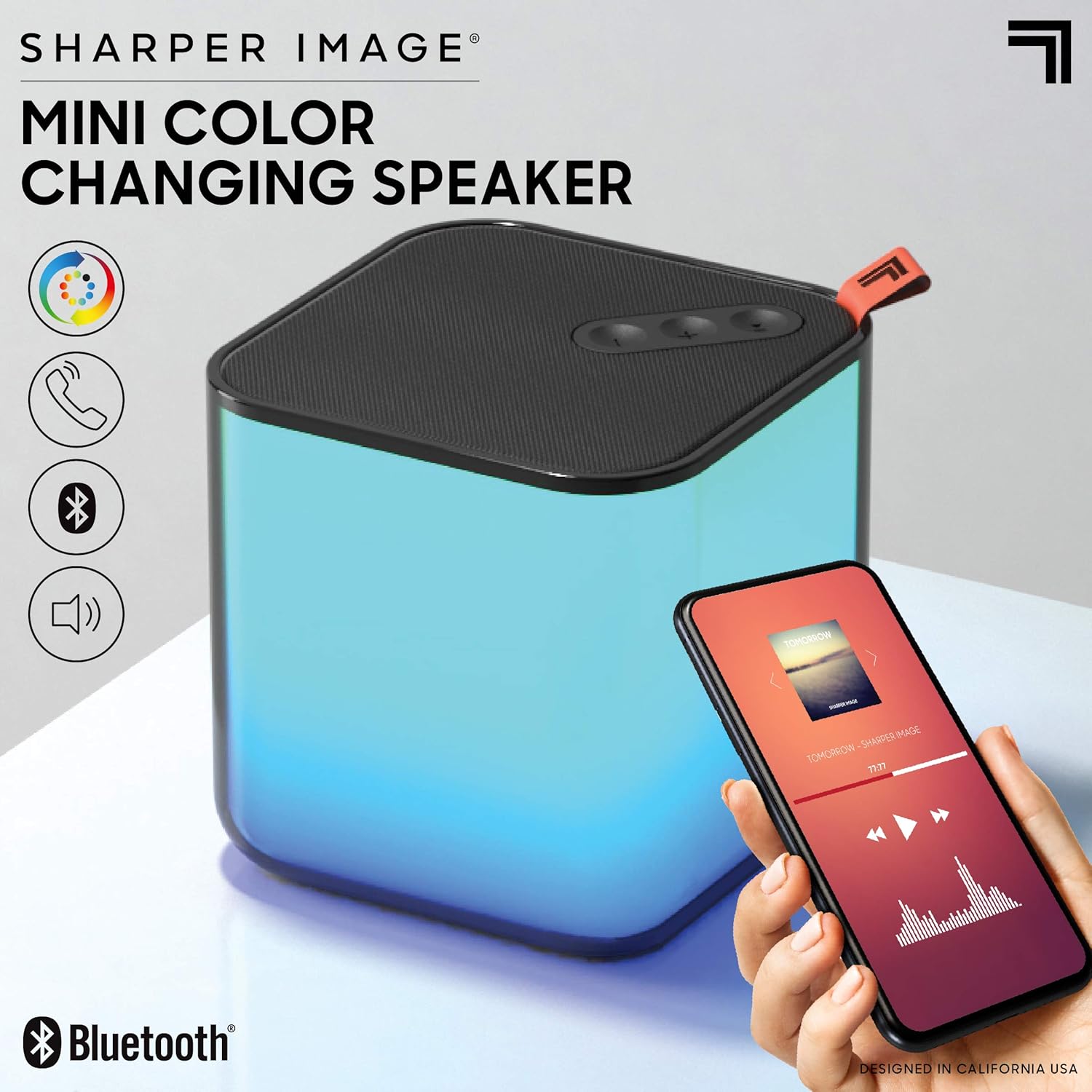 sharper image mini rugged wireless speaker