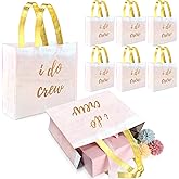 CHENGU 8 Pieces Bridesmaid Gift Bags I Do Crew Bachelorette Bags Bridesmaid Gifts for Wedding Day Bachelorette Party Bridal Party Favor Team Bride Bridal Shower(White)