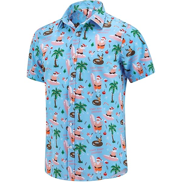 Holiday Shirtさん専用 Amazon.com: JASGOOD Hawaiian Christmas in July Shirt for Men Short