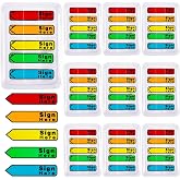 Colarr 1000 Pcs Sign Here Sticky Tabs Signature Page Flags, Multicolor | PET Sticky Arrow Tabs for Contract Signing, Legal Documents, Tear-resistant, No-residue Markers for Notaries Office Files
