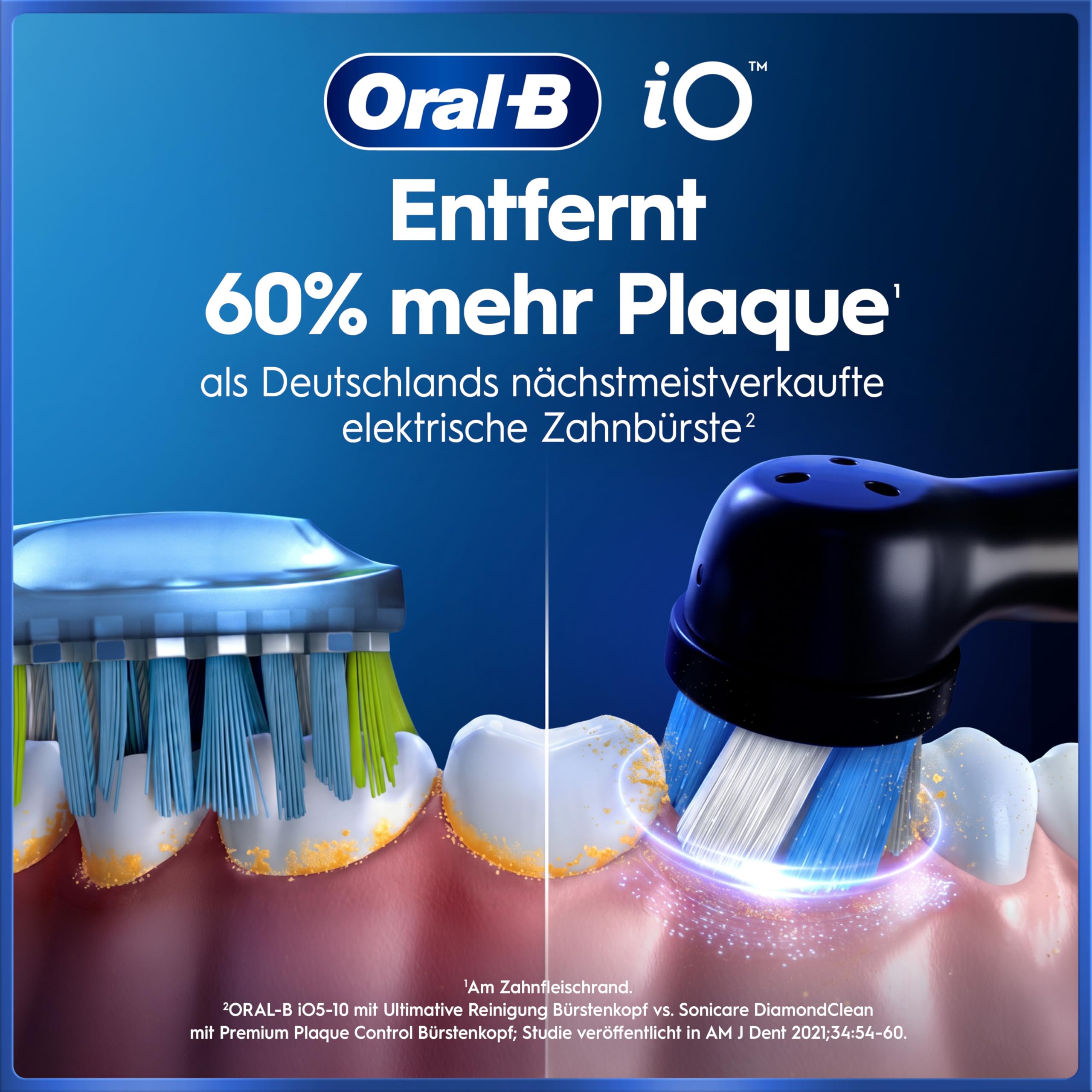 Oral-B iO Series 5 Plus Edition Elektrische Zahnbürste — Electric Toothbrush, Inkl. 3 Aufsteckbürsten und Reise-Etui — 5 Putzmodi für Zahnpflege, Zahnbürste Elektrisch, Designed by Braun, Schwarz 8