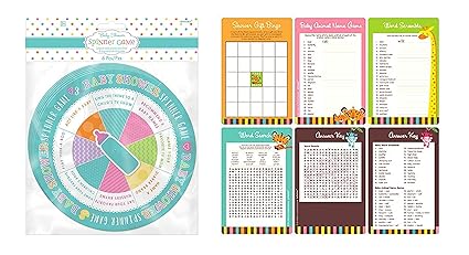 Amazon Com Amscan Spinner Baby Shower Game And Jungle Baby Shower