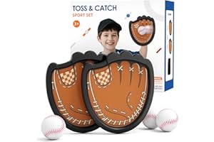 HYES Toss and Catch Ball Set, Outdoor Games for Kids, Beach Yard Camping Toys for Adult & Family, Kids Baseball Glove for 3 4 5 6 7 8+ Year Old Boys & Girls (2 Paddles & 3 Balls)