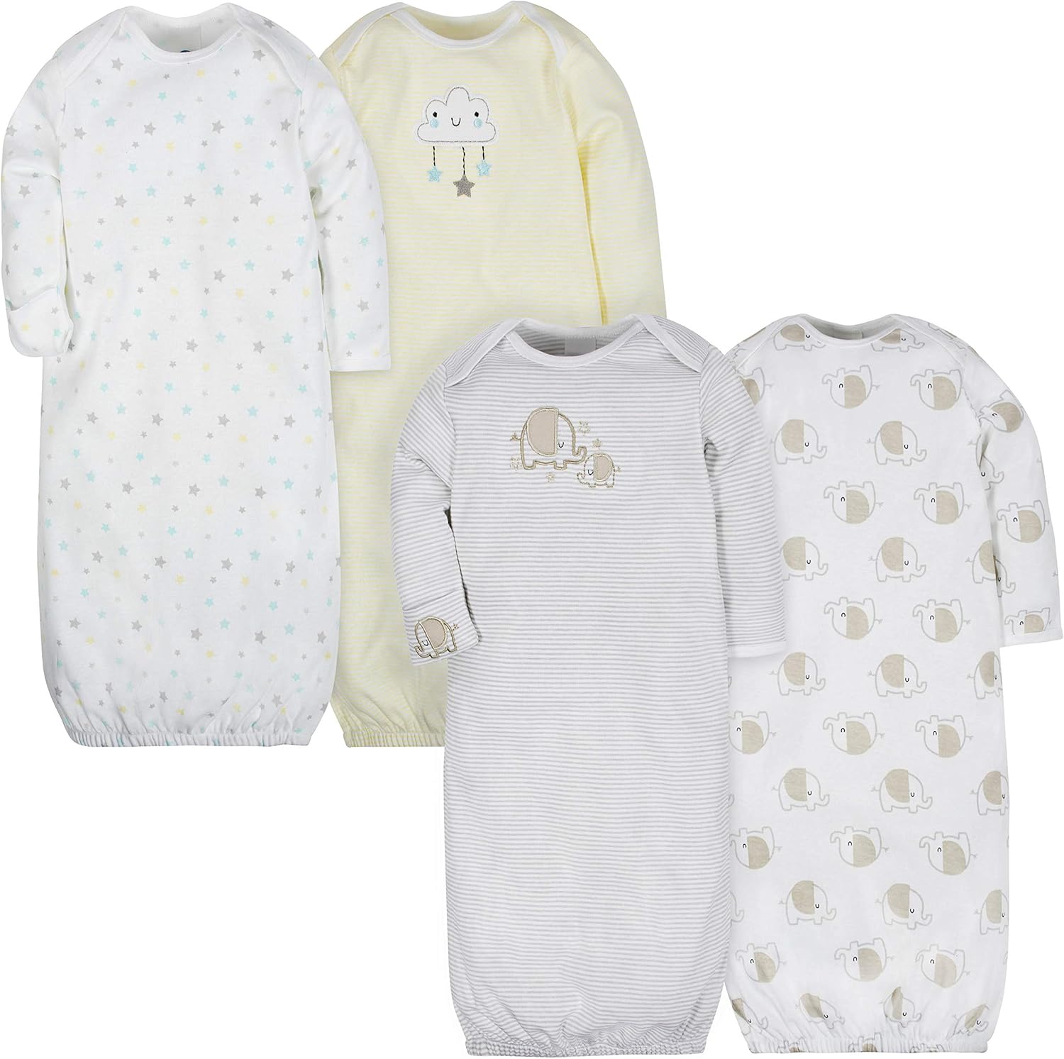Gerber Baby Girls' 4 Pack Gowns: Clothing