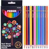 PABLUE Professional Colored Pencils, Soft Core Pre-Sharpened, 12 Colors | Premium Artist Drawing Pencils for Blending, Sketching, Shading, Coloring Book. Art Supplies Gift for Students, Beginners