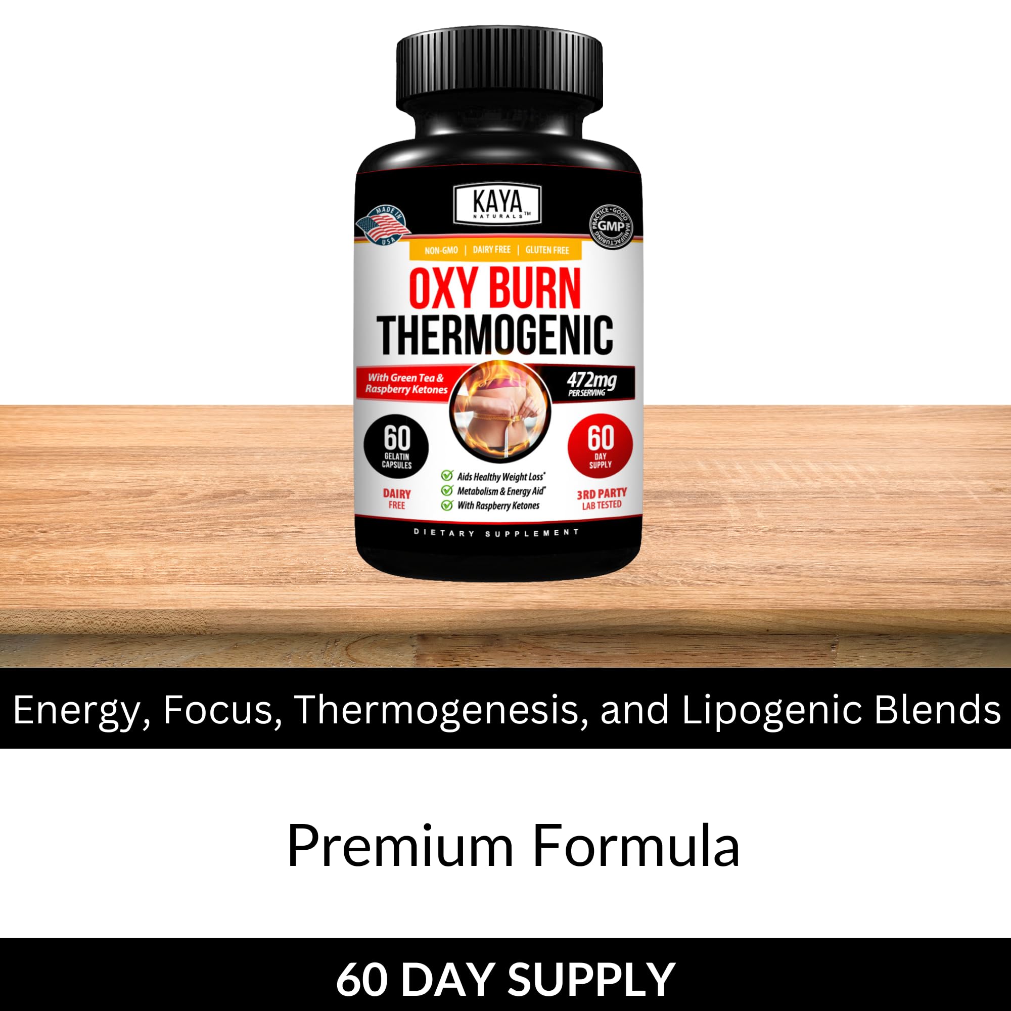 Kaya Naturals Supreme Fat Burner - Weight Loss Pills Women & Men - Appetite Suppressant Supplement - Powerful Thermogenic Diet Pills - Natural Energy Boost Oxy Burn 60 Count