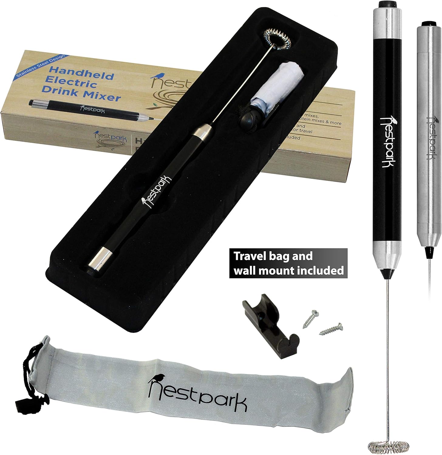 Nestpark Portable Drink Mixer Small Handheld Electric Stick Blender - Cordless and Battery Operated Bulletproof Keto Coffee Blender: Kitchen & Dining