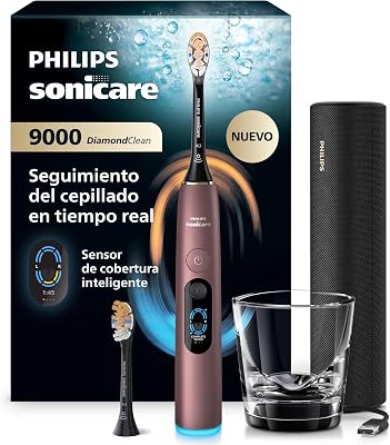 Sonicare Next-Generation DiamondClean 9000 Cepillo de dientes eléctrico - con Smart Coverage Feedback, Smart Pressure Feedback y 21 ajustes, malva satinado, HX9214/85