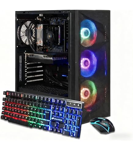 Amazon.com: Gaming PC Desktop RTX 4060 8GB AMD Ryzen 7 5700X 4.6