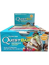 Quest Nutrition Protein Bar, Best Seller Variety Pack, 12 Flavors, High Protein Bars, Low Carb Bars, Gluten Free, Soy Free, 2.1 oz Bar, 12 Count, Packaging May Vary