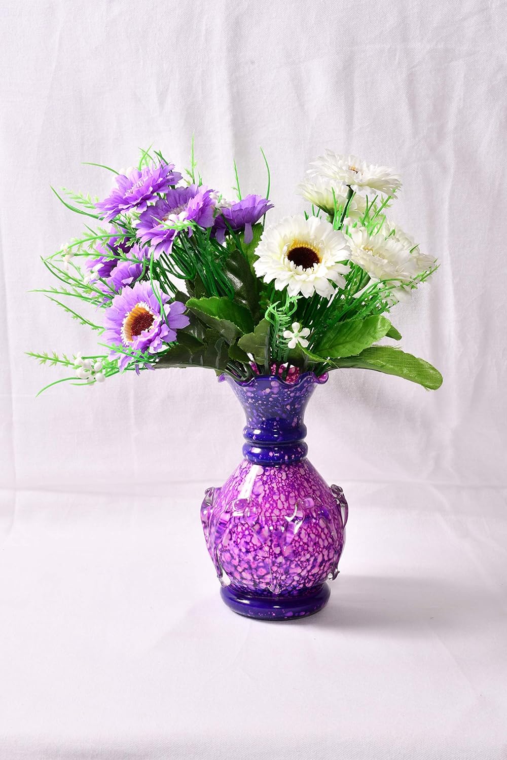 Buy Reccon Beautiful Decorative Glass Flower Vases For Home Decoration Flower Pot 6 Inches Surai Model Purple Marvel Design Online At Low Prices In India Amazon In