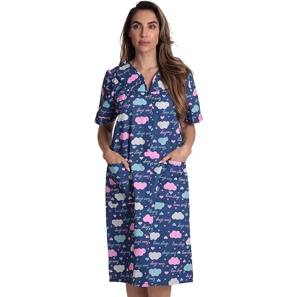 sachin and babi light blue dress Casual Nights Women's Cotton Short Sleeve Nightgown Sleep House Dress Home  Gown Free Shipping | Clothing