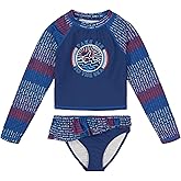 Nautica Girls Two-Piece Rashguard Swimsuit Set, UPF 50+ Sun Protection, Quick-Dry Bathing Suit