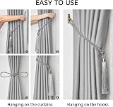 Pretty Jolly 2 Pack Long Tassel Curtain Tiebacks Grey Braided Rope Drape view 5