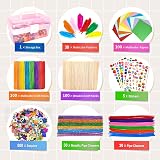obqo 1000+ Pcs Kids Craft Box Pink Storage All-in-One DIY Art Set view 2