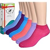 Diabetic Socks for Women - Neuropathy, Non-Binding, Seamless Cotton Socks for Comfort, Style, and Health - 6 Pairs Low Cut, Size 9-11