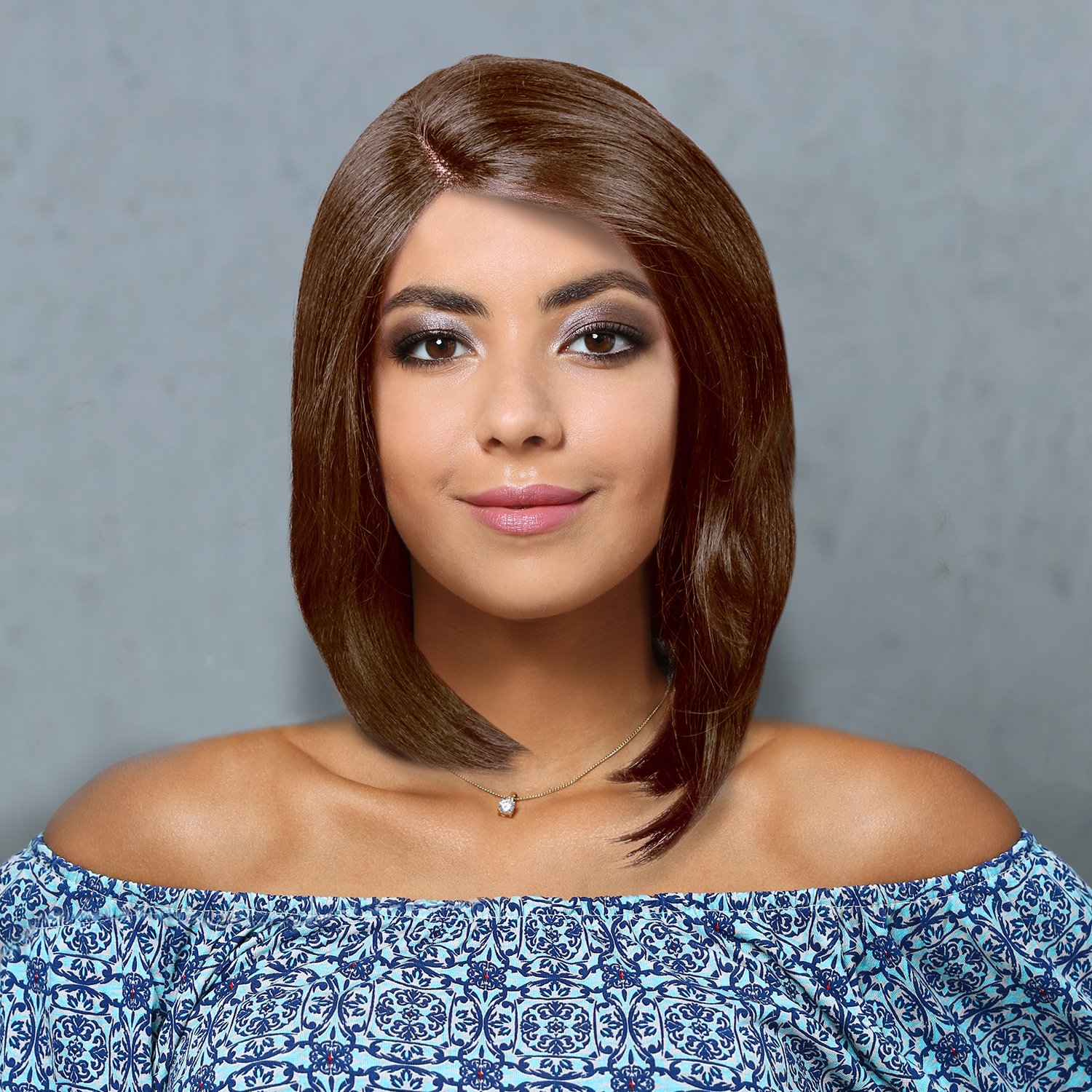 Synthetic Lace Front Wigs Short Bob Straight Wig Natural Looking L Part Heat Resistant Daily Party Full Head Hair Women