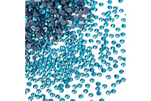 MEIBITE 4320Pcs SS10 Blue Zircon Hotfix Rhinestones Crystal Glass Diamonds for Clothes Fabric Shirts Tumblers Shiny Decoration Flatback Round (2.8MM Bulk)
