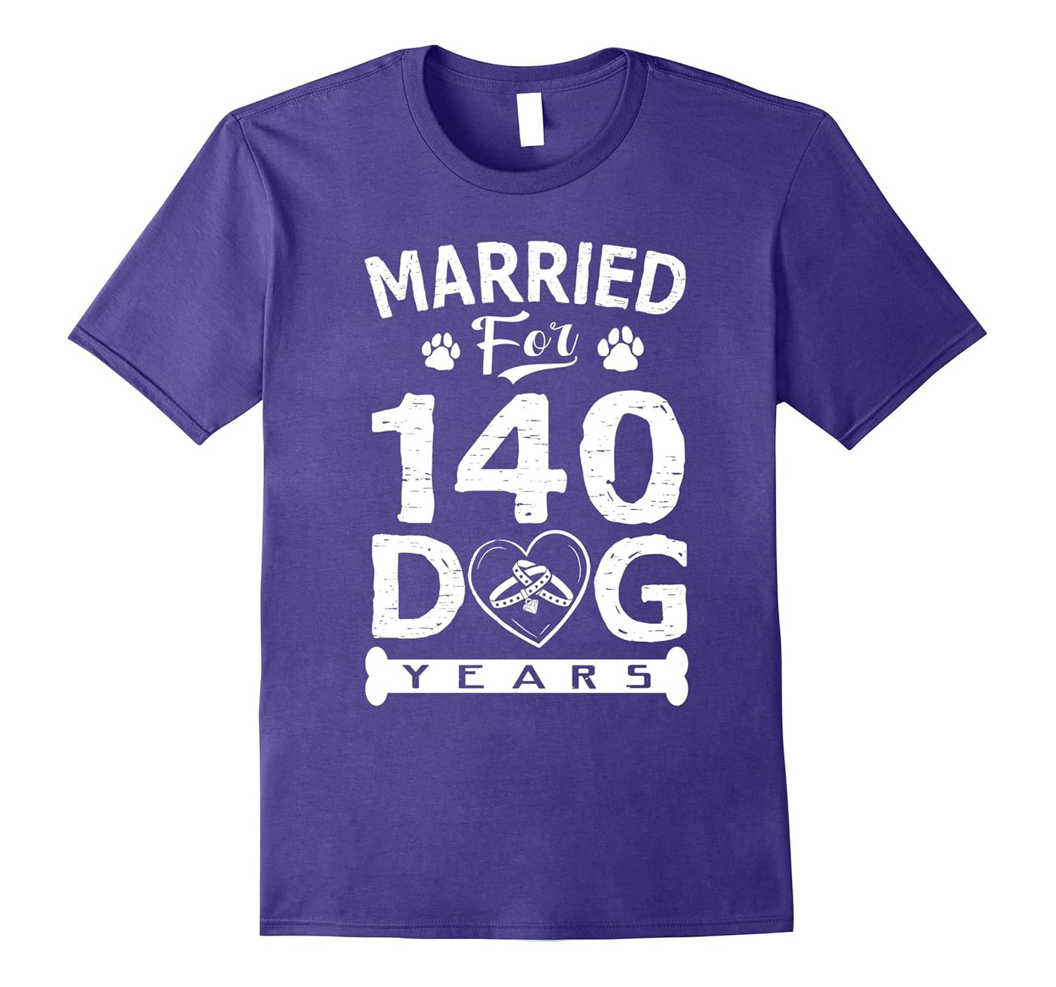 20th Wedding Anniversary T-Shirt Married For 140 Dog Years-ANZ