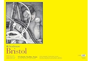 Strathmore 300 Series Bristol Vellum Pad for Artists and Students, 22 x 30 inches, 10 Sheets for Drawing, Sketching, and Printing