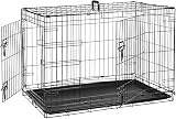 Cardys Medium Dog Crate 30 Inch Dual Doors Folding Metal Frame Easy Clean Tray view 2