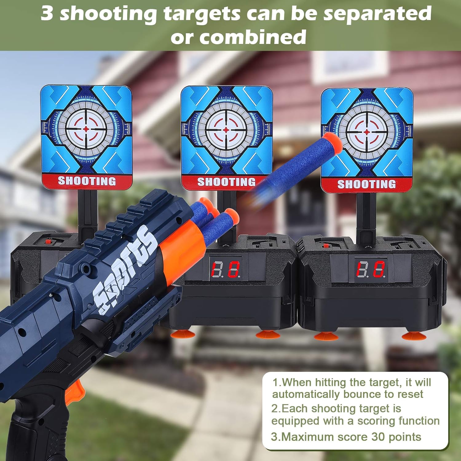 Gemeer Electronic Shooting Target for Nerf Guns Auto Reset Electric