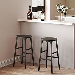 MAHANCRIS Bar Stools, Set of 2 Round Bar Chairs