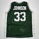 Facsimile Autographed Earvin Magic Johnson Michigan State Green Reprint Laser Auto College Basketball Jersey Size Men's XL