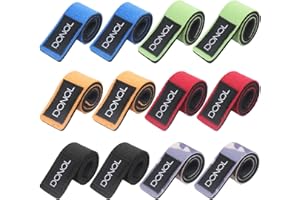 DONQL 12 Pcs Fishing Rod Straps, 5 Color Fishing Pole Straps with Fastening, for the Protection, Transport, Storage, and Simultaneous Carrying of Fishing Tack