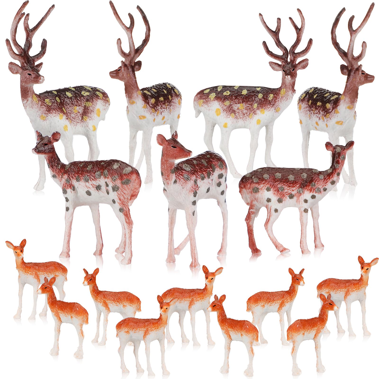 Photo 1 of Soaoo 60 Pcs Mini Plastic Deer Figurines Small Deer Cake Toppers Decoration Miniature Forest Animals Reindeer Figures Christmas Woodland Creatures Mini Animal Woodland Cake Decoration Gifts Crafts