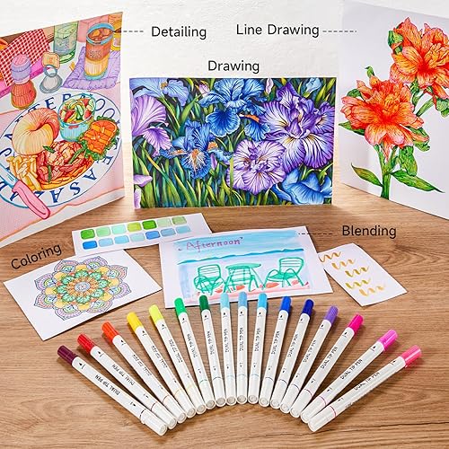 Shuttle Art Dual Tip Brush Pens, 70 Colors, Fine and Brush Dual