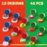 JOYIN 48pc Christmas Self-Ink Stampers Kids 12 Designs Stocking Stuffers Party view 2