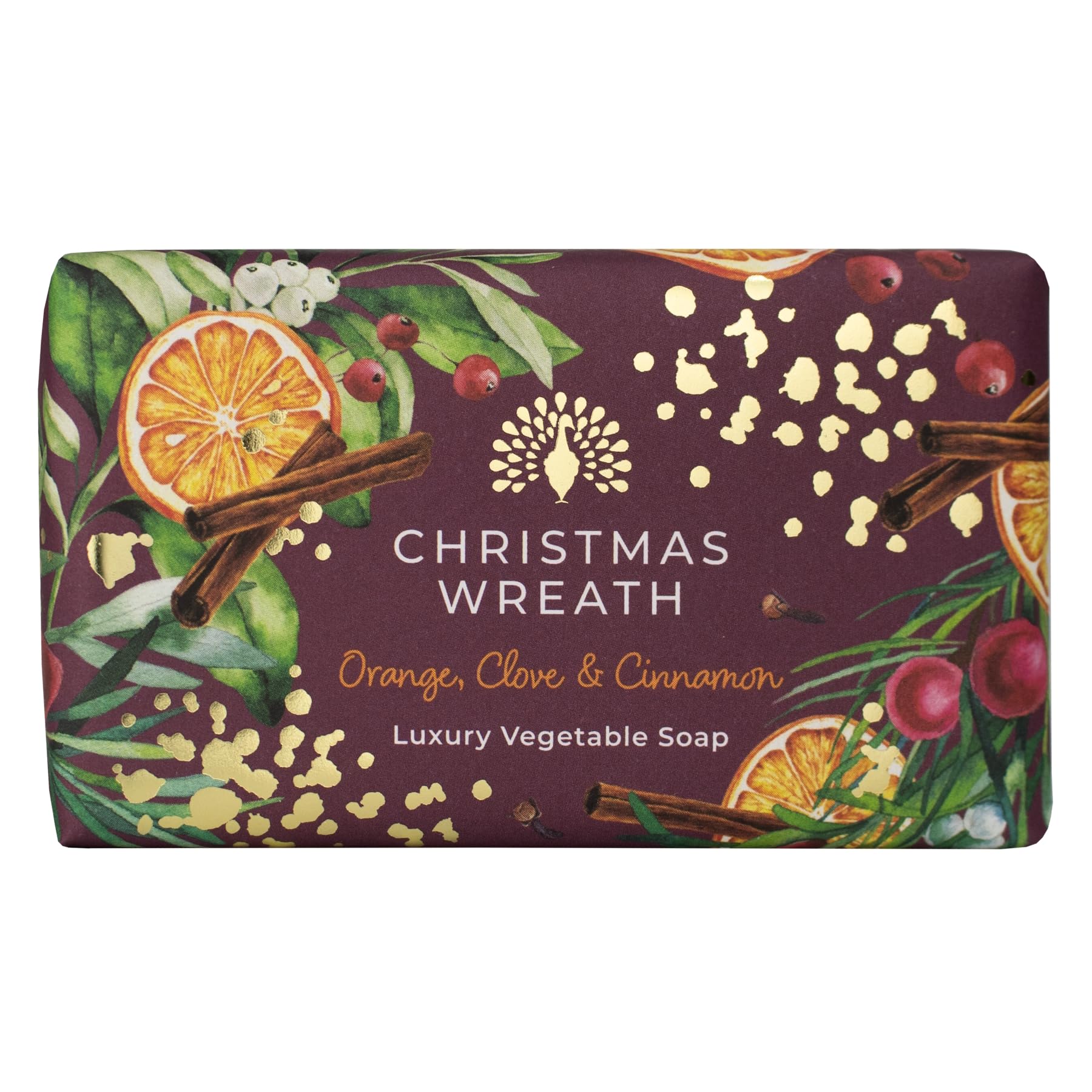 The English Soap Company Christmas Wreath Collection Soap Bar 190g