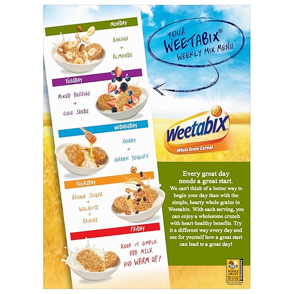 WEETABIX BISCUITS WHOLE GRAIN CEREAL, GOOD SOURCE OF FIBER, LOW IN FAT, HEART HEALTHY, VEGAN, BREAKFAST OR SNACK, 14 OZ