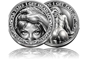 Funny Heads or Tails Coin Heads I Get Tail/Tails I Get Head Double-Sided Humor Coin, Cheeky Lucky Flip Token, Adult Gag Gift 