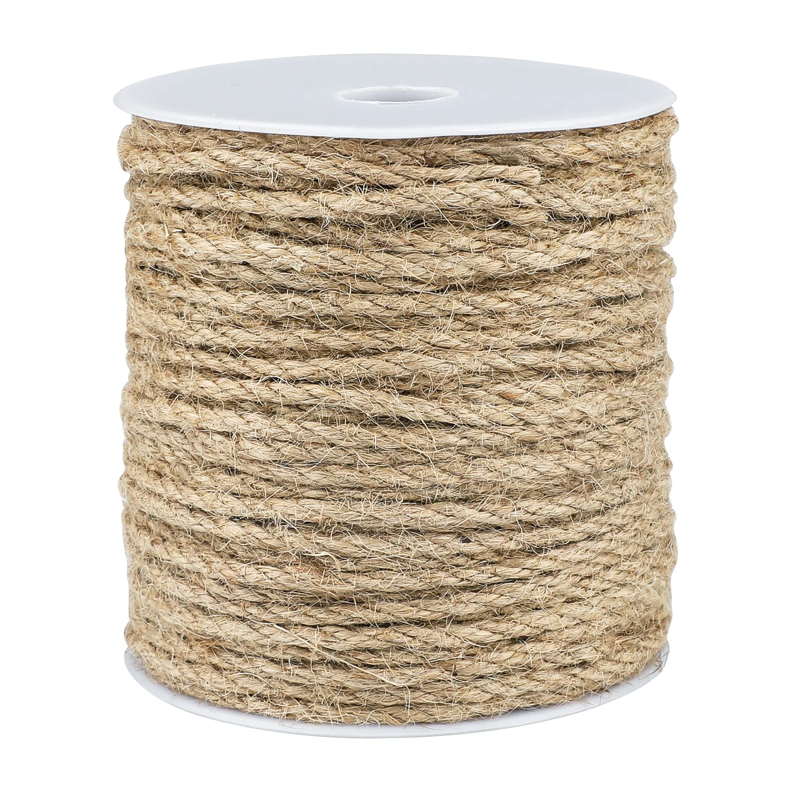 4MM Thick Jute Hemp Rope, 45M Natural Jute String Twine, Craft Rope for DIY Cat Scratcher, Gardening Bundling Craft Decoration