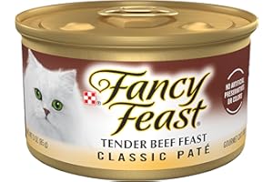 Purina Fancy Feast Tender Beef Feast Classic Grain Free Wet Cat Food Pate - (Pack of 24) 3 oz. Cans