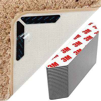 AYSKTN 24 Anti-Slip Rug Grippers for Hard Floors | Washable Reusable Carpet