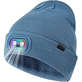 OKKLE Beanie with Headlamp Beanie with Light LED Winter Stocking Cap Knit Hats for Men Women