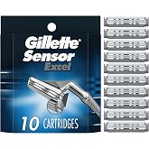 Gillette Sensor Excel Men's Razor Blade Refills, 10 Count