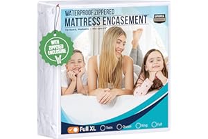 Utopia Bedding Waterproof Mattress Protector Full XL Size, Zippered Mattress Encasement Bed Bug and Dust Mite Proof, Absorben