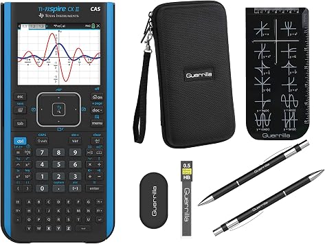 Amazon Com Texas Instruments Ti Nspire Cx Ii Cas Calculadora Grafica Estuche De Cremallera Guerrilla Kit De Accesorios Para Calculadora Grafica Esencial Negro Negro Office Products