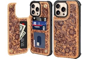 RMAWRAD Wallet Real Leather Case Compatible with iPhone 16 Pro Max 6.9" ，Genuine Leather，Shockproof, Anti-Fall Case, Flip Cover, with Card Slot, Double Magnetic Buckle, Kickstand, Durable Brown
