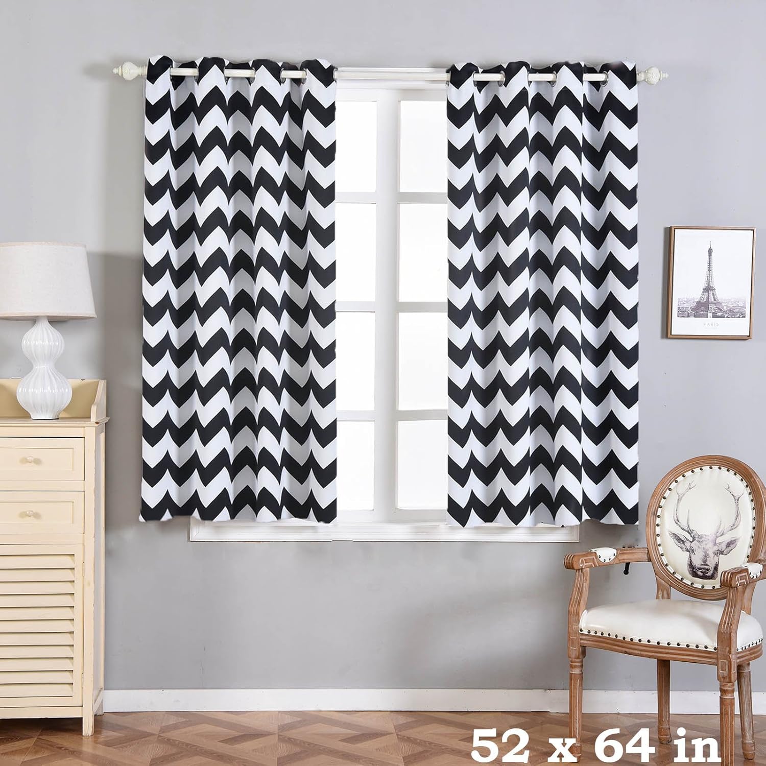Amazon Com Balsacircle 52 X 64 Inch Black Chevron Blackout Window